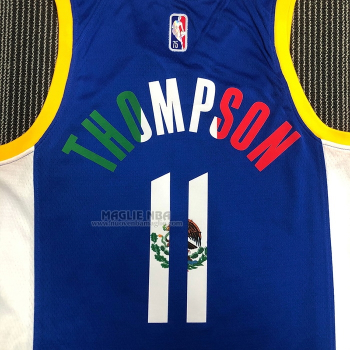 Maglia
 Klay Thompson NO 11 Golden State Warriors Icon Royal Special Mexico Edition Blu
